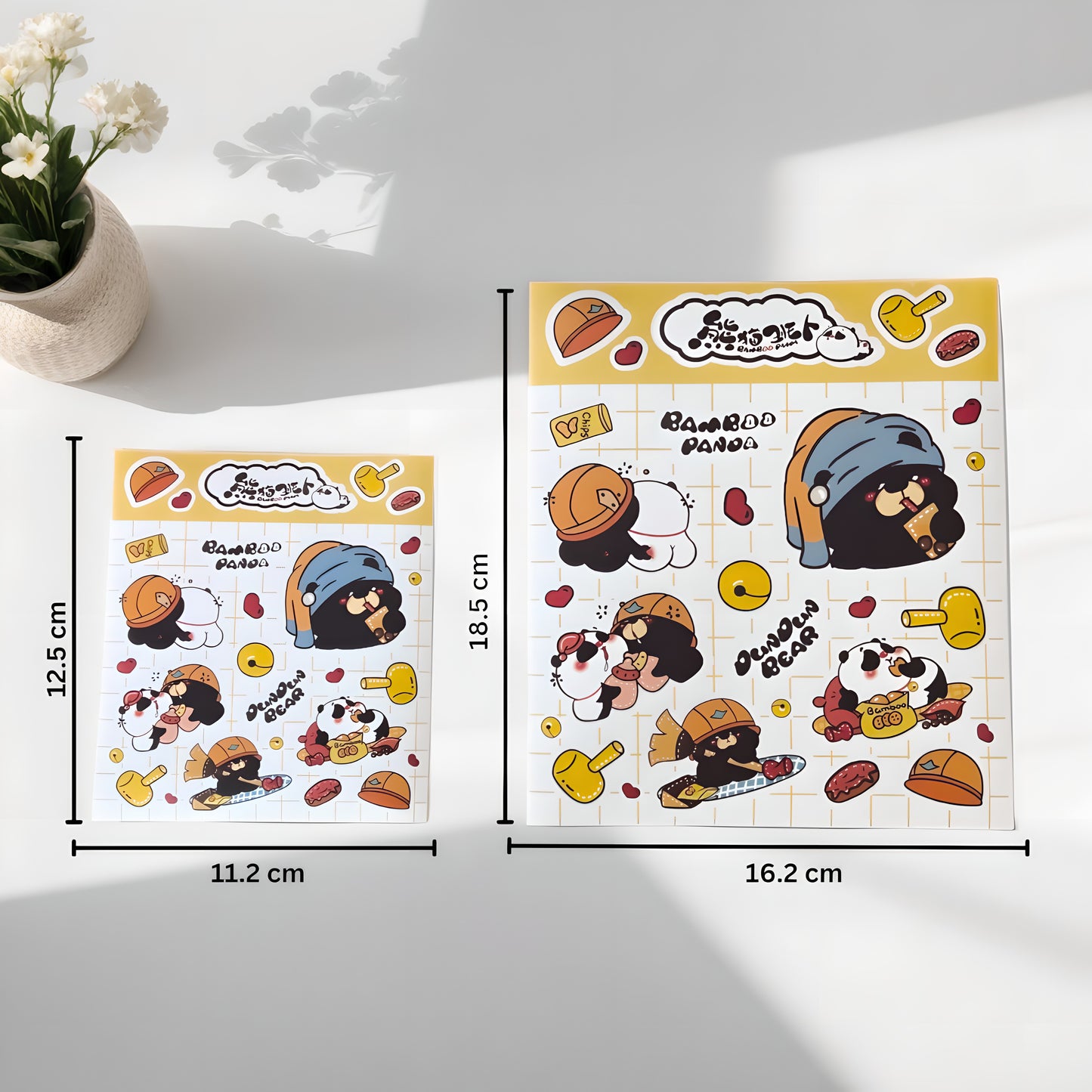 Official Bamboo Panda Cute Stickers Set | 3 Colors | 6 Sheets