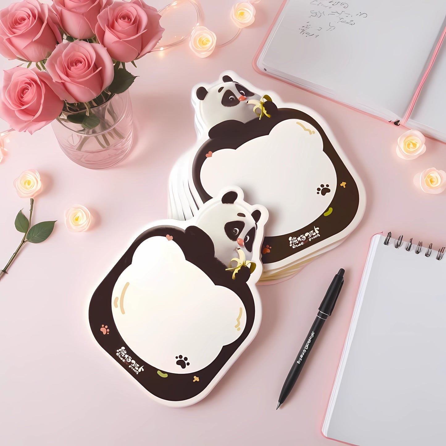 PandaYeet Official Bamboo Panda & Dundun Bear Cute Sticky Notes | 60 Sheets | 2 Packs