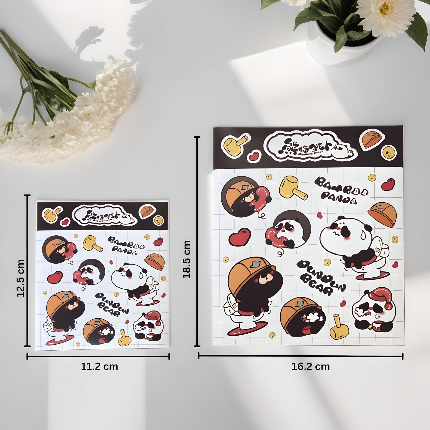 Official Bamboo Panda Cute Stickers Set | 3 Colors | 6 Sheets