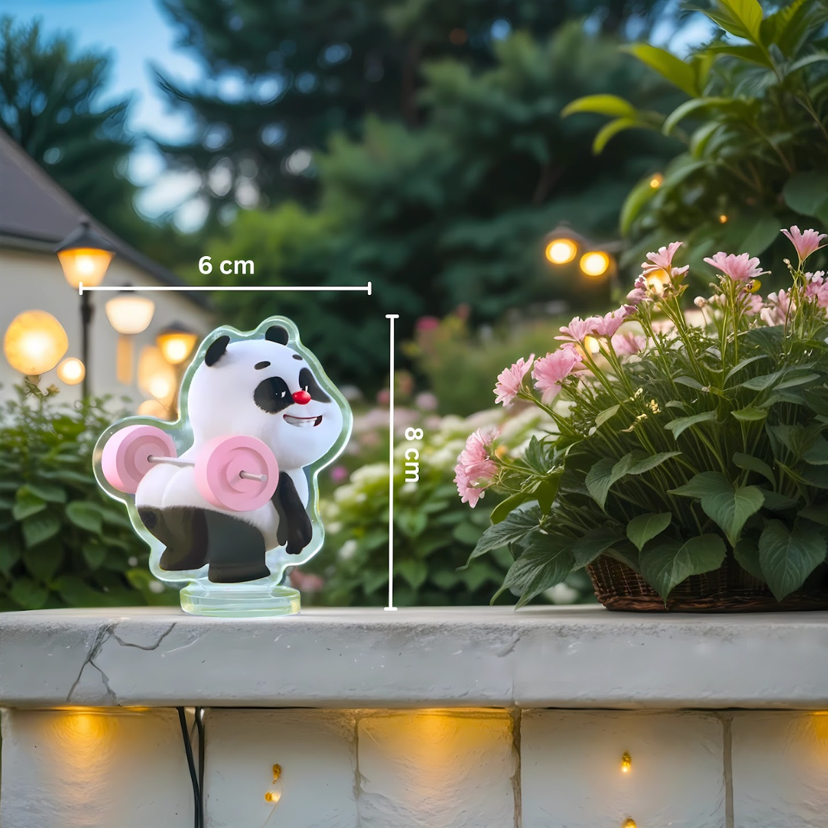 Bamboo Panda & Dundun Bear Acrylic Stand Figure | Desktop Standing Ornaments