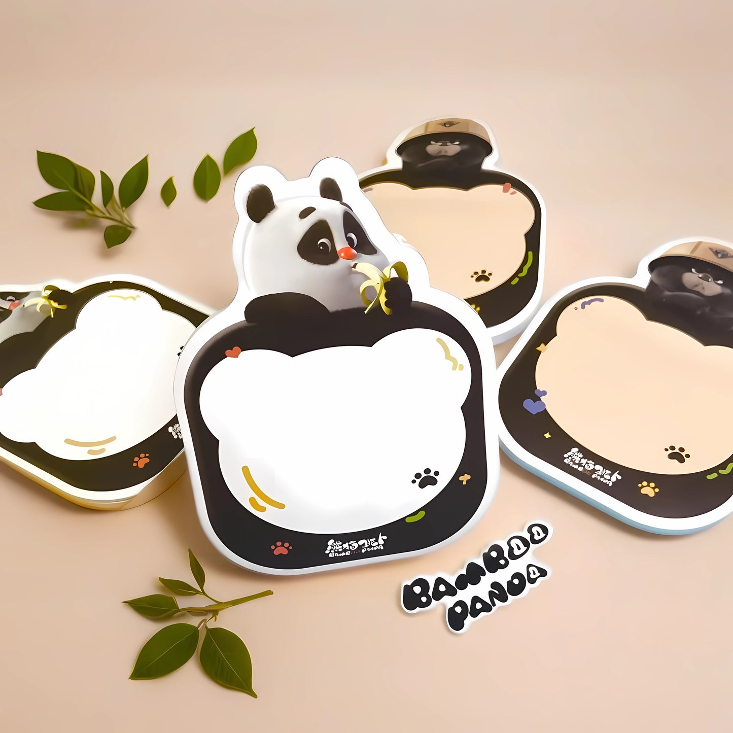 PandaYeet Official Bamboo Panda & Dundun Bear Cute Sticky Notes | 60 Sheets | 2 Packs