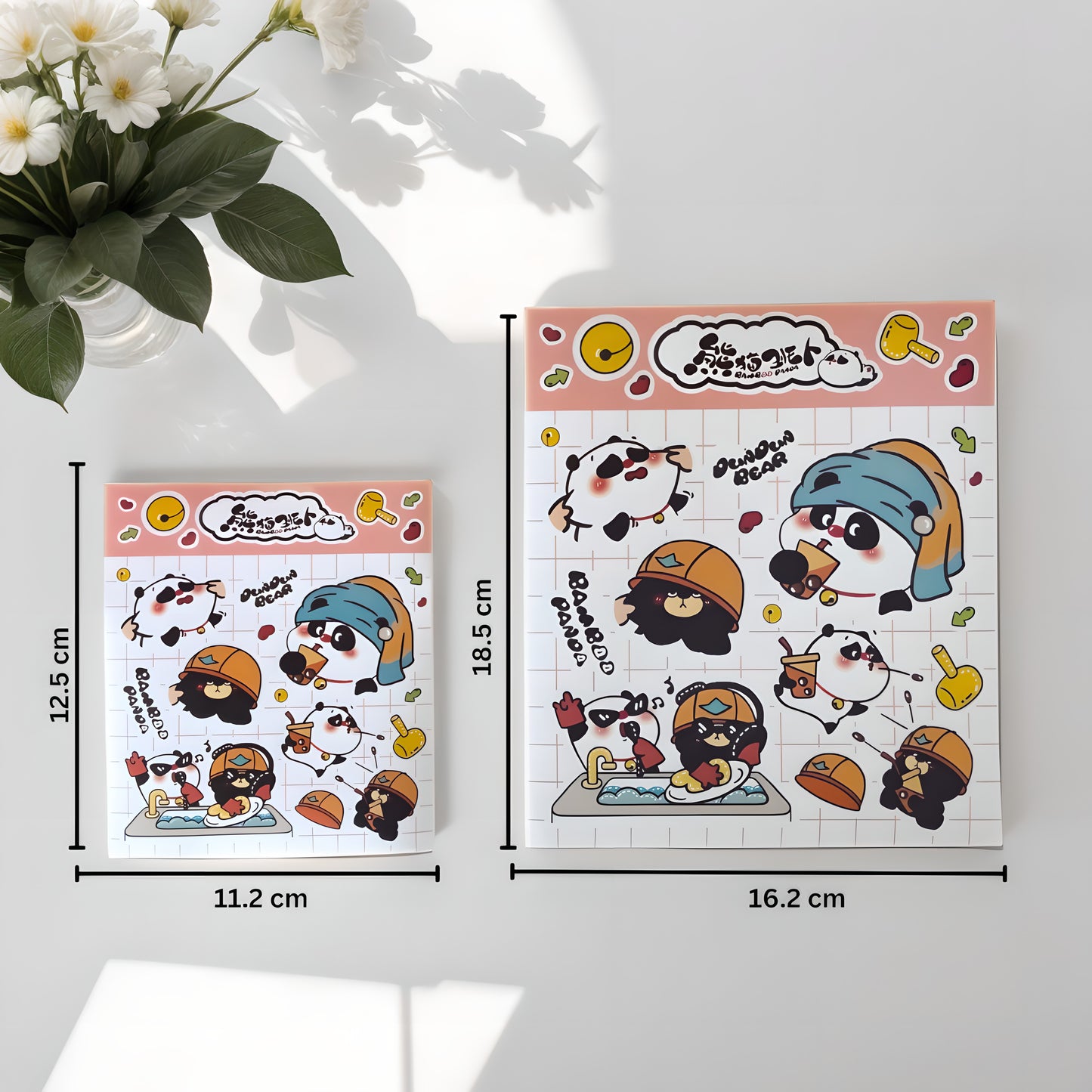 Official Bamboo Panda Cute Stickers Set | 3 Colors | 6 Sheets