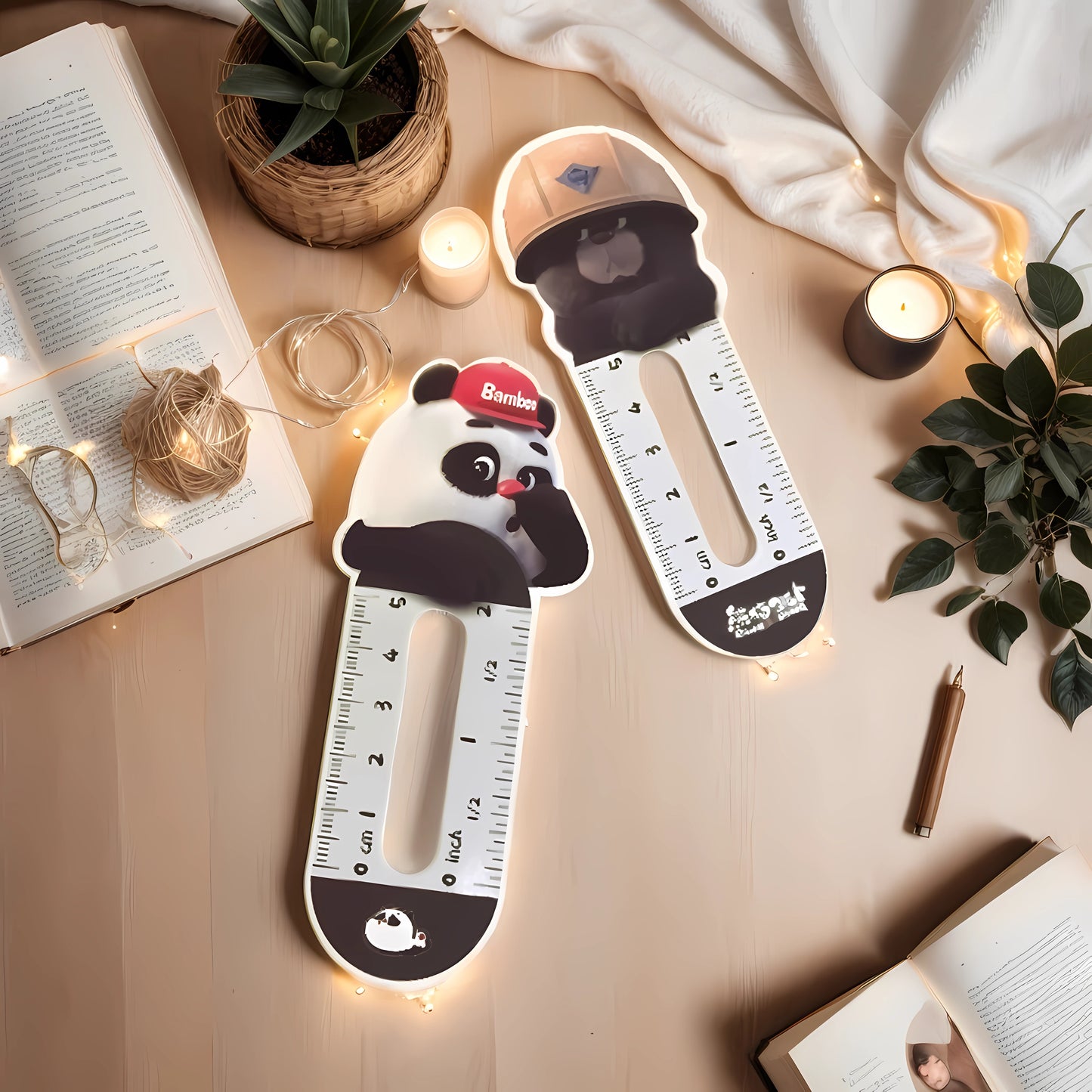 Official Bamboo Panda & Dundun Bear Bookmarks | Ruler Reading Bookmarks