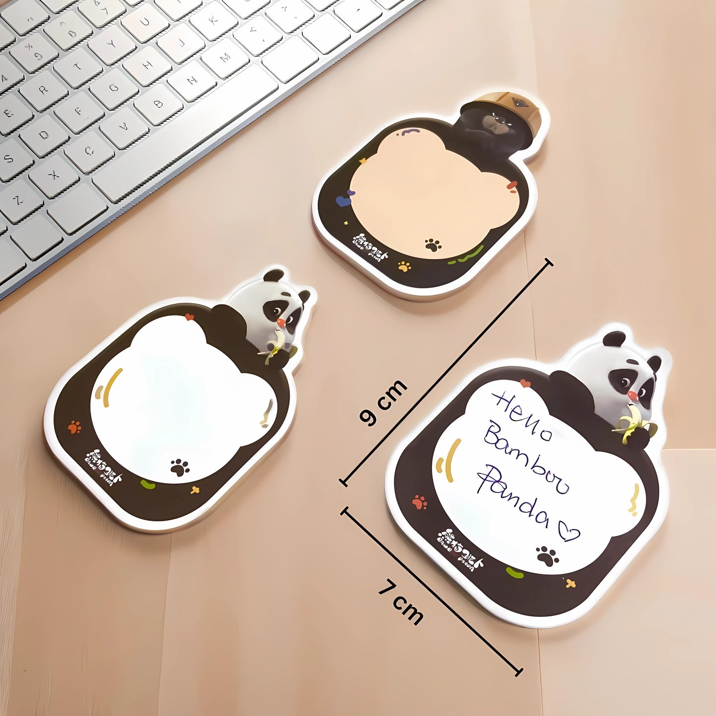 PandaYeet Official Bamboo Panda & Dundun Bear Cute Sticky Notes | 60 Sheets | 2 Packs