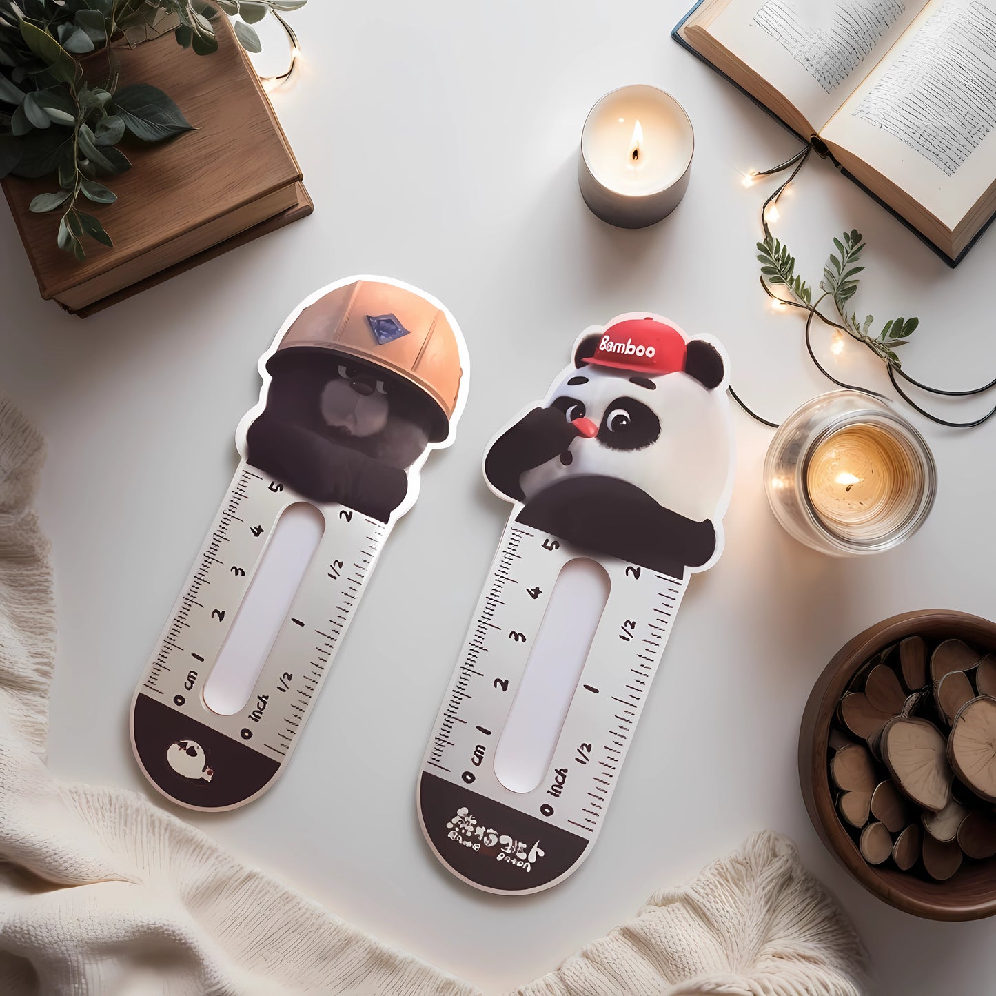 Official Bamboo Panda & Dundun Bear Bookmarks | Ruler Reading Bookmarks