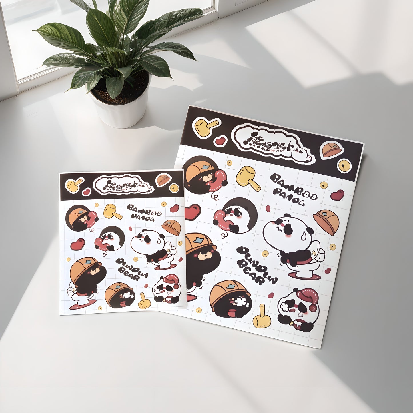 Official Bamboo Panda Cute Stickers Set | 3 Colors | 6 Sheets