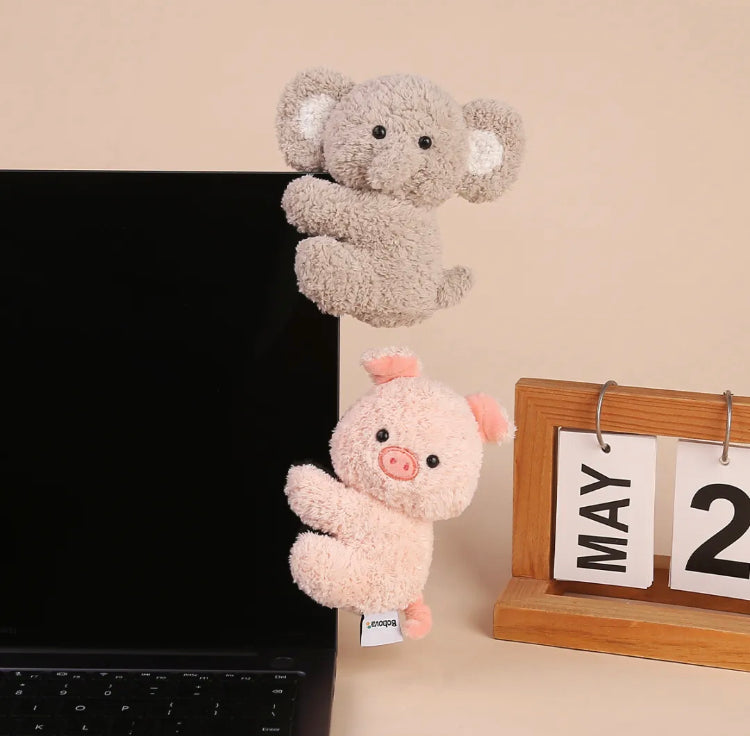 PlushyFriends Plush Toy Clips — Elephant, Piggy, Penguin, Koala, Sheep & Fox (11cm)