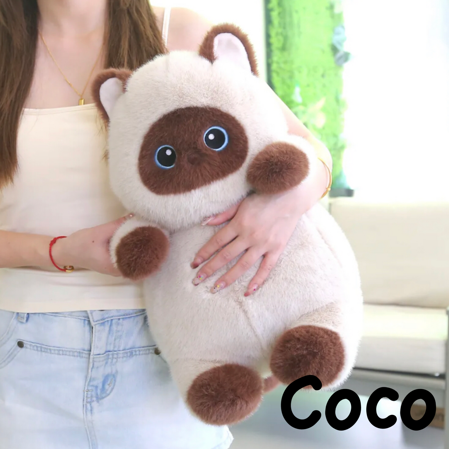 PlushyFriends Kawaii Cat Plushies - Brown Coco 35CM