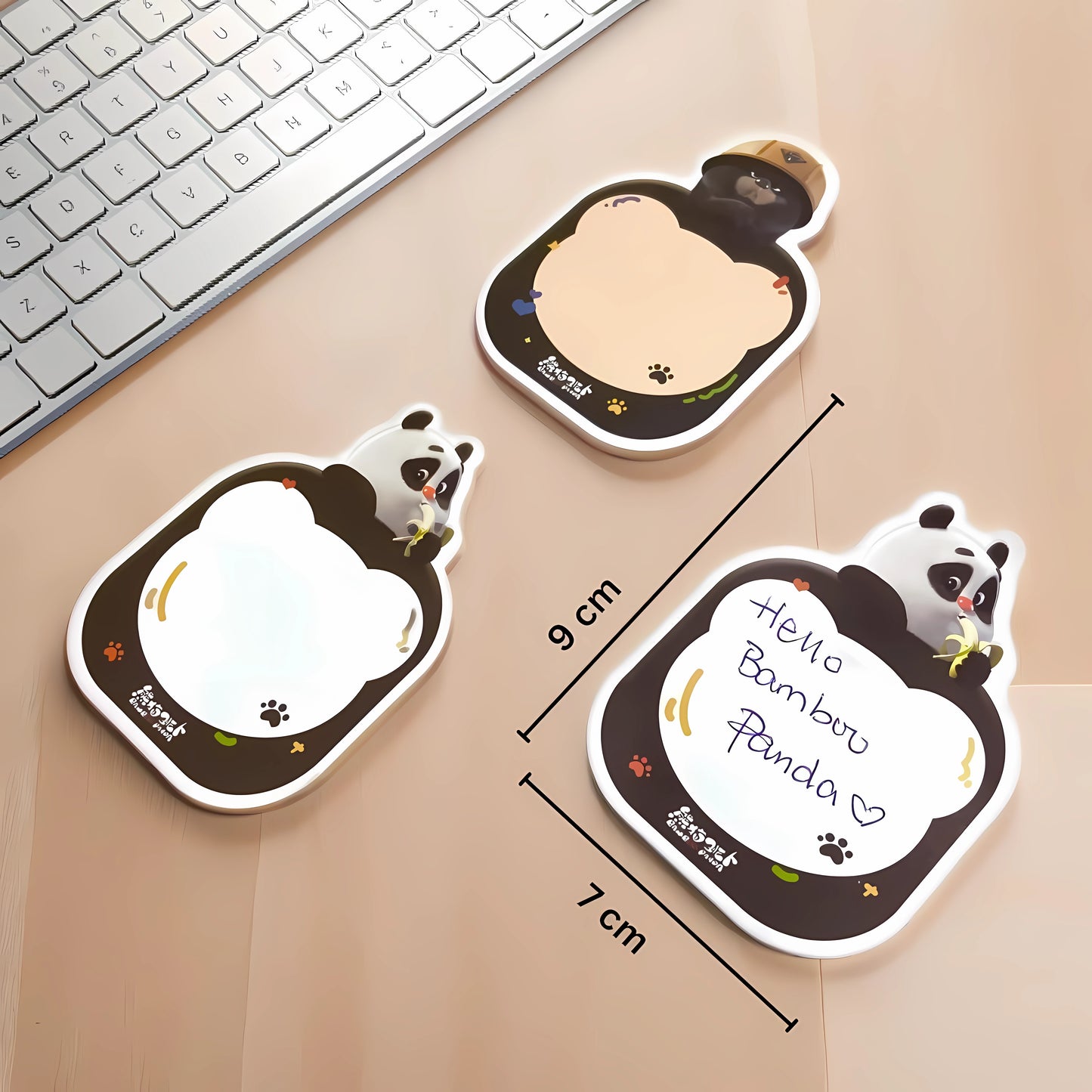 Bamboo Panda & Dundun Bear Cute Sticky Notes | 60 Sheets | 2 Packs