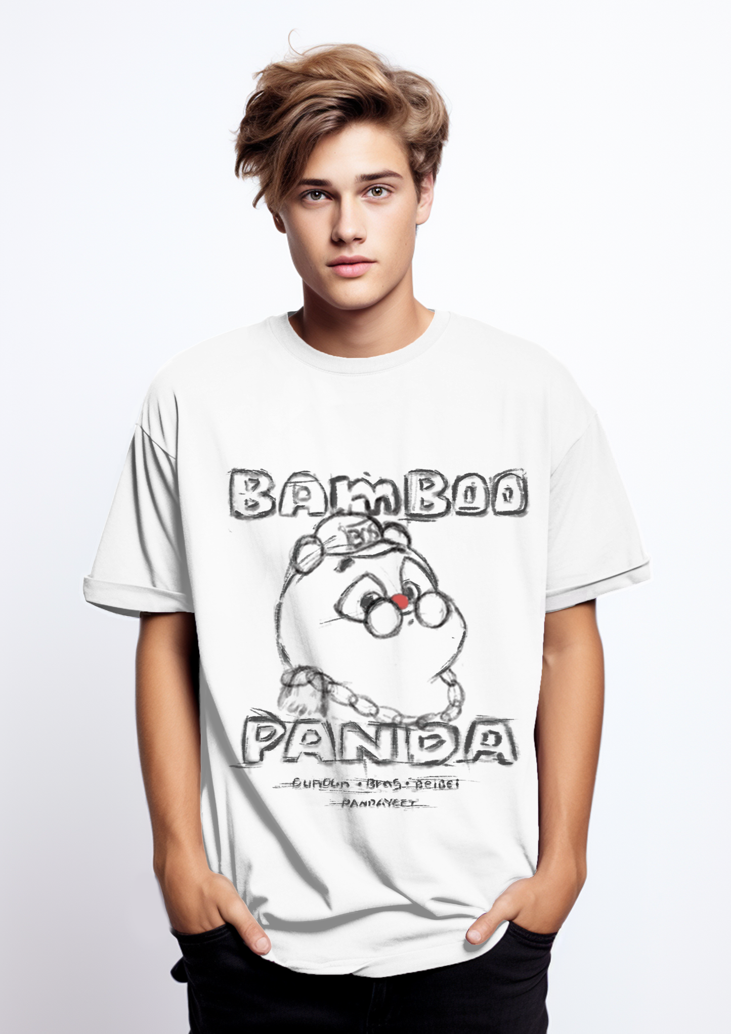 Bamboo Panda Ultra Comfy Short Sleeve T-Shirt | Sketchy Style | Free Shipping