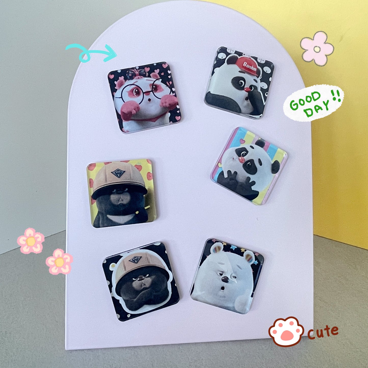 PandaYeet Official Bamboo Panda & Dundun Bear Fridge Magnets | 6 styles