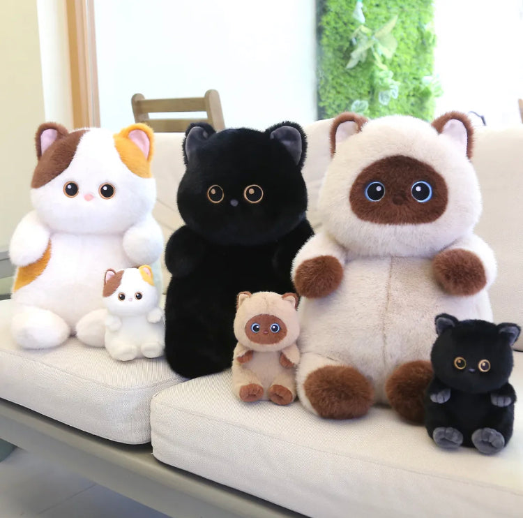 PlushyFriends Kawaii Cat Key Chain - Lumi, Midnight, Coco 15CM
