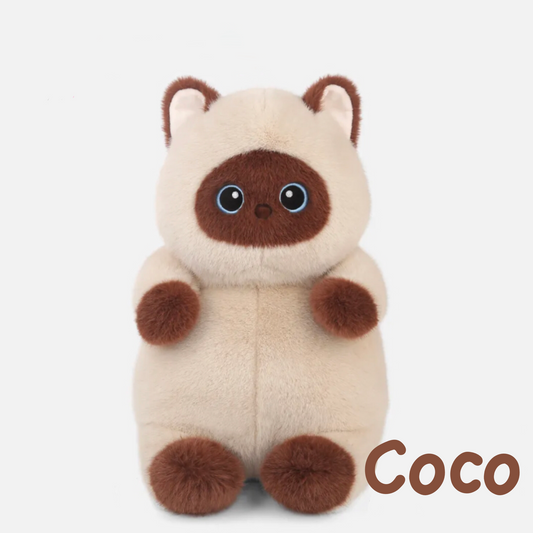 PlushyFriends Kawaii Cat Plushies  - Brown Coco 35CM